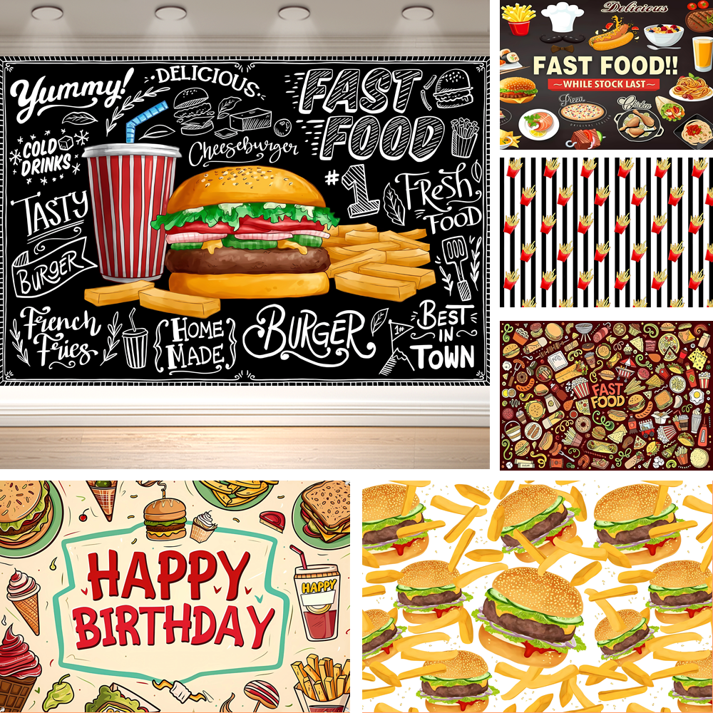 Dewprint Cartoon Hamburger Fas - Food Snacks Banner 评论和价格