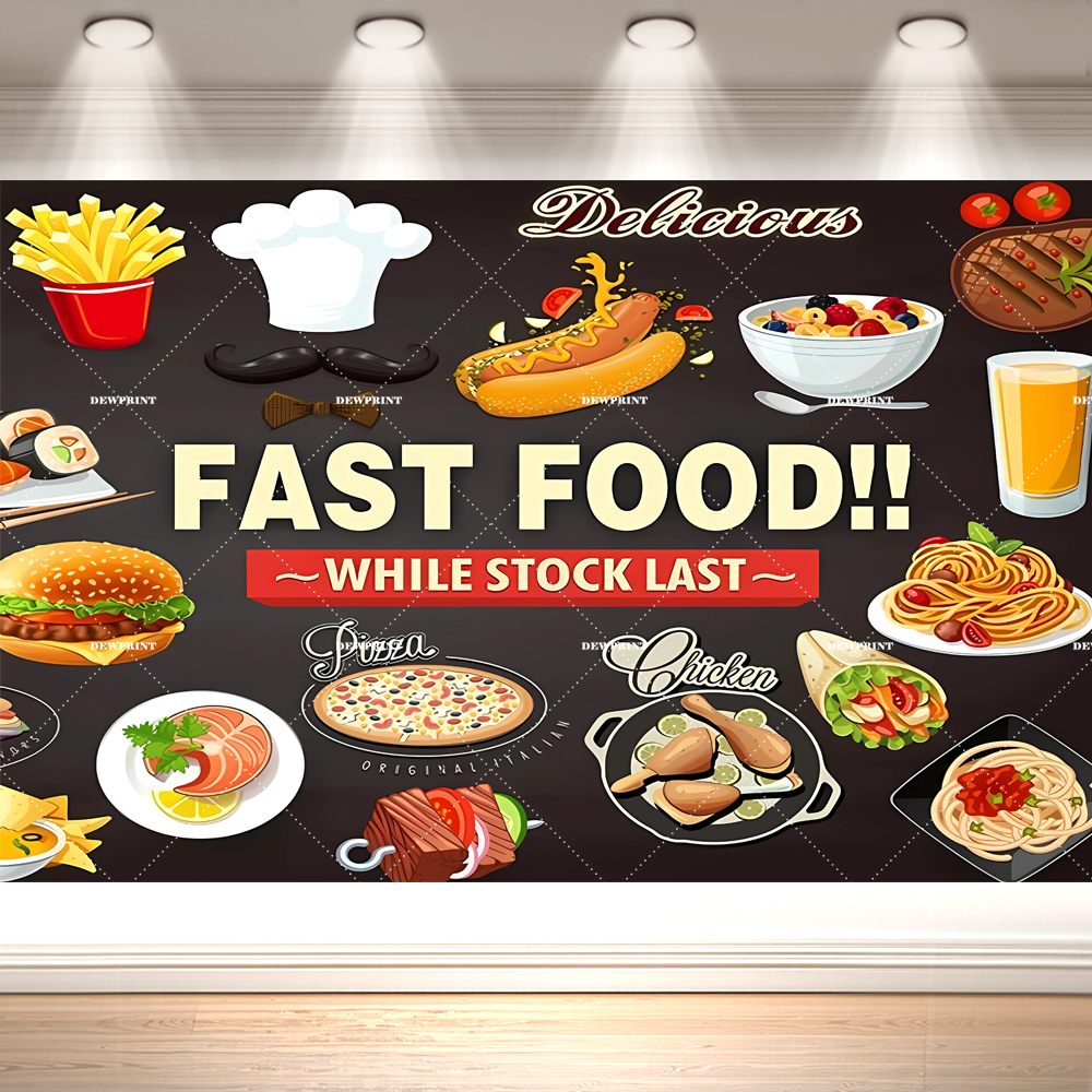 Dewprint Cartoon Hamburger Fas - Food Snacks Banner 评论和价格